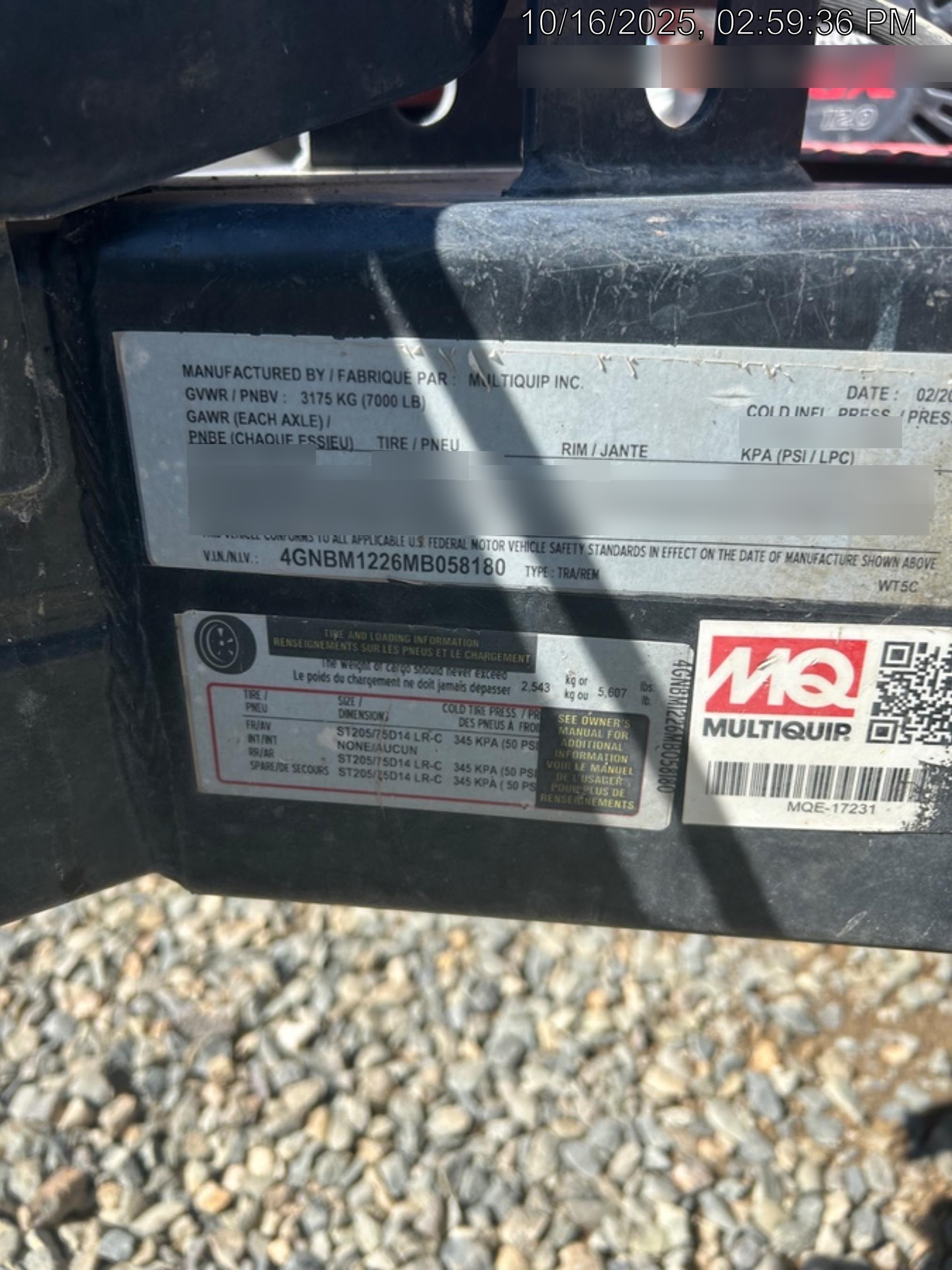 2021 MULTIQUIP WT5C